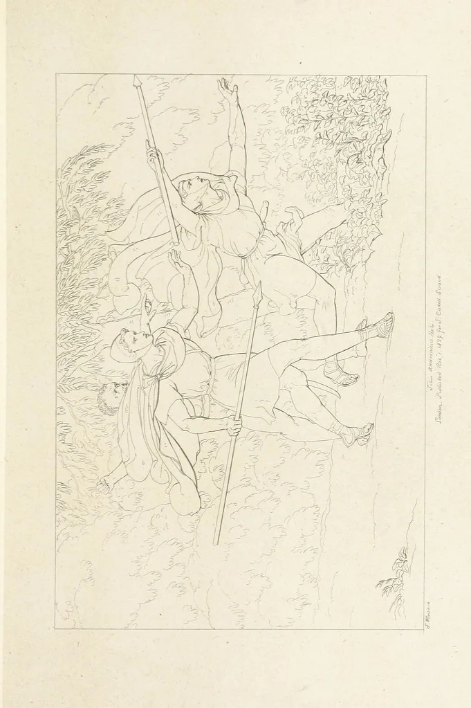 An illustration from The Spirit of the Plays of Shakspeare exhibited in a Series of Outline Plates, illustrative of the story of each play ... With quotations and descriptions. L.P, 1833, leaf 261