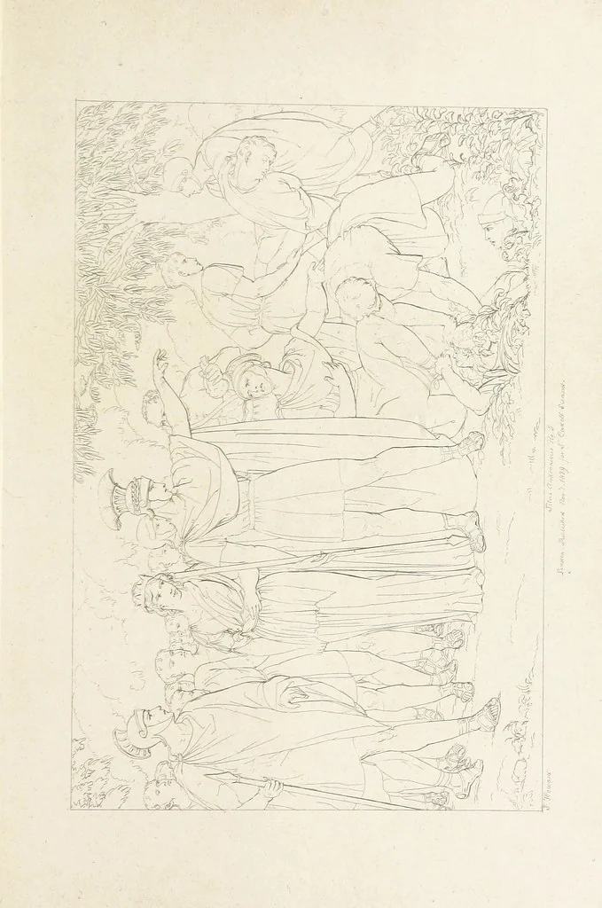 An illustration from The Spirit of the Plays of Shakspeare exhibited in a Series of Outline Plates, illustrative of the story of each play ... With quotations and descriptions. L.P, 1833, leaf 263