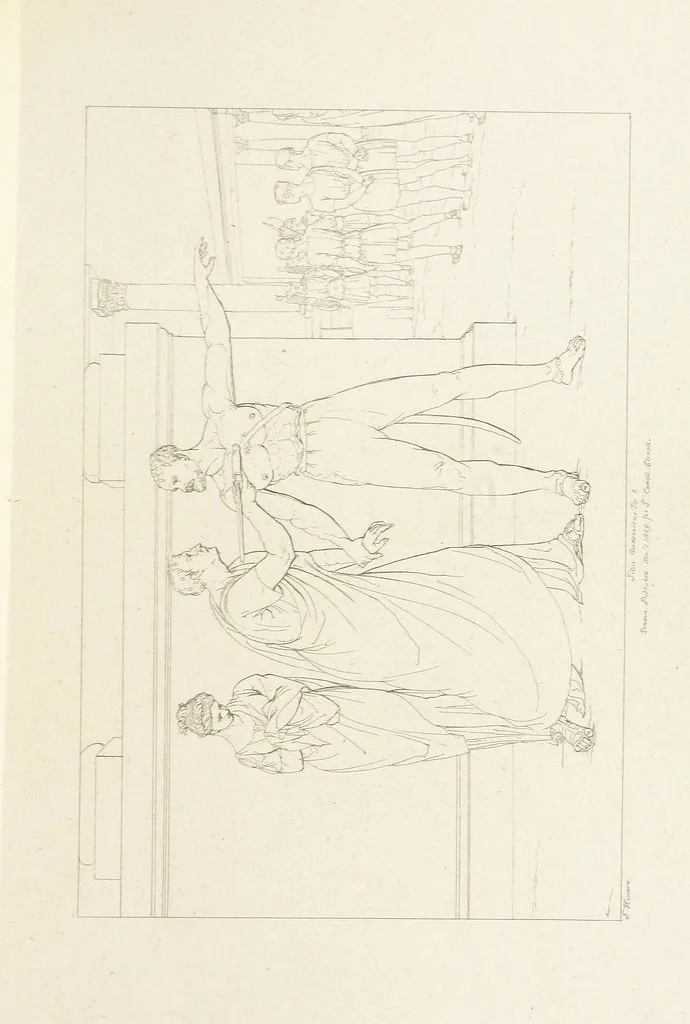An illustration from The Spirit of the Plays of Shakspeare exhibited in a Series of Outline Plates, illustrative of the story of each play ... With quotations and descriptions. L.P, 1833, leaf 265