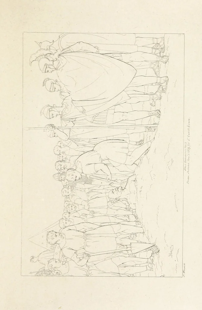 An illustration from The Spirit of the Plays of Shakspeare exhibited in a Series of Outline Plates, illustrative of the story of each play ... With quotations and descriptions. L.P, 1833, leaf 279