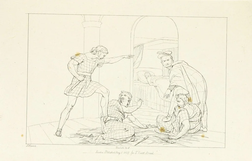 An illustration from The Spirit of the Plays of Shakspeare exhibited in a Series of Outline Plates, illustrative of the story of each play ... With quotations and descriptions. L.P, 1833, leaf 47