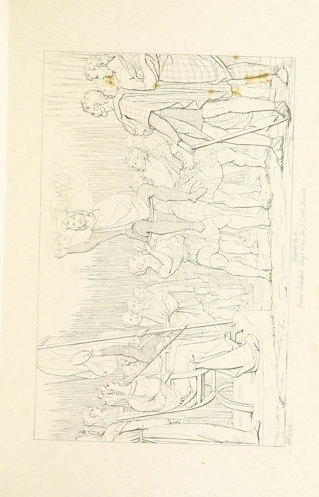 An illustration from The Spirit of the Plays of Shakspeare exhibited in a Series of Outline Plates, illustrative of the story of each play ... With quotations and descriptions. L.P, 1833, leaf 51