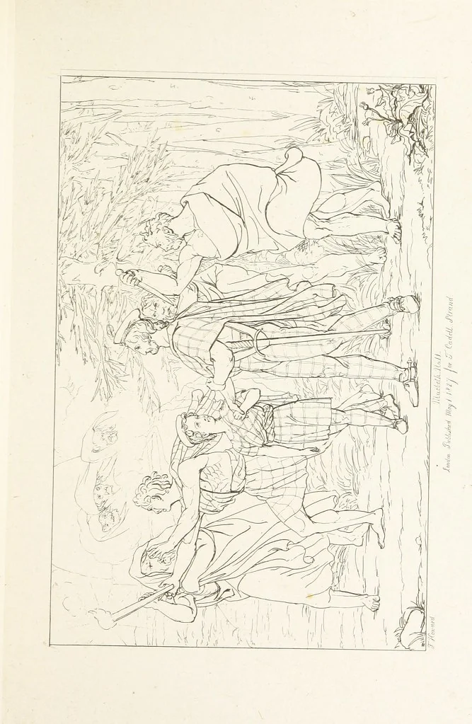 An illustration from The Spirit of the Plays of Shakspeare exhibited in a Series of Outline Plates, illustrative of the story of each play ... With quotations and descriptions. L.P, 1833, leaf 53