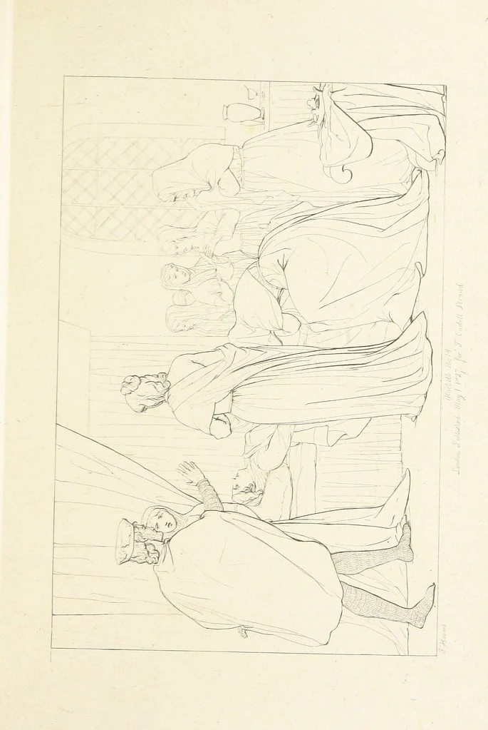 An illustration from The Spirit of the Plays of Shakspeare exhibited in a Series of Outline Plates, illustrative of the story of each play ... With quotations and descriptions. L.P, 1833, leaf 67