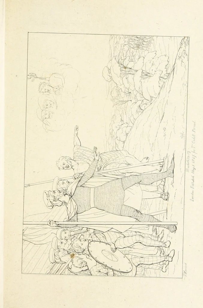An illustration from The Spirit of the Plays of Shakspeare exhibited in a Series of Outline Plates, illustrative of the story of each play ... With quotations and descriptions. L.P, 1833, leaf 69