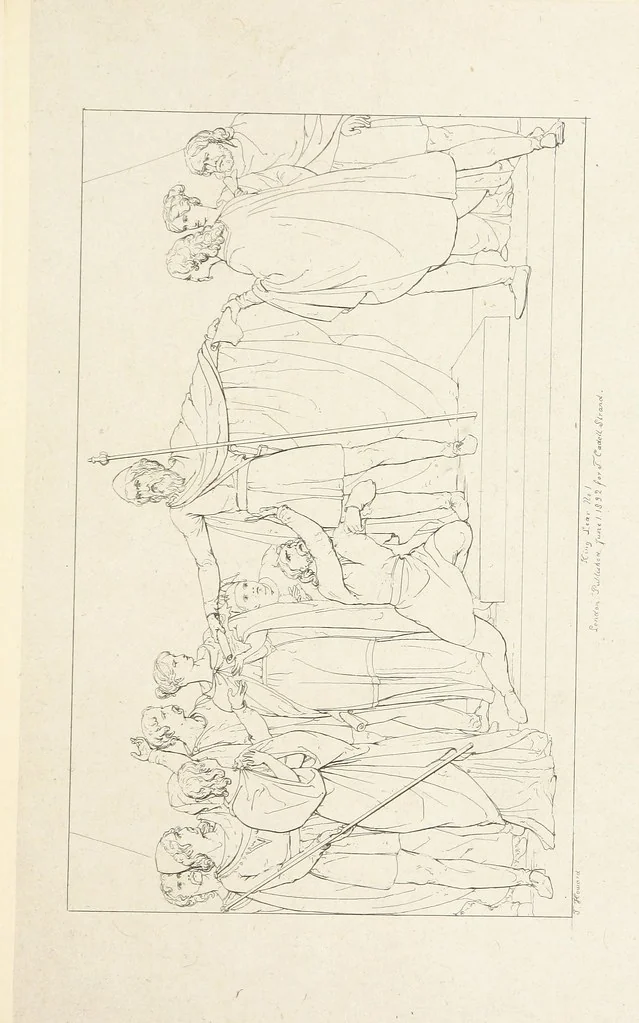 An illustration from The Spirit of the Plays of Shakspeare exhibited in a Series of Outline Plates, illustrative of the story of each play ... With quotations and descriptions. L.P, 1833, leaf 93