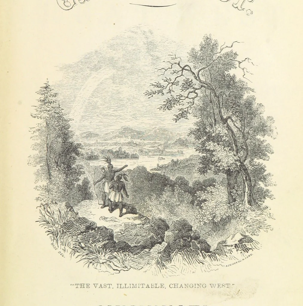 An illustration from Historical Collections of the Great West; containing narrations of the most important ... events in Western History, remarkable individual adventures, sketches of frontier life, descriptions of natural curiosities ... Historical and descriptive sketches of Oregon, New Mexico, Texas, Minnesota, Utah and California, 1851, leaf 11