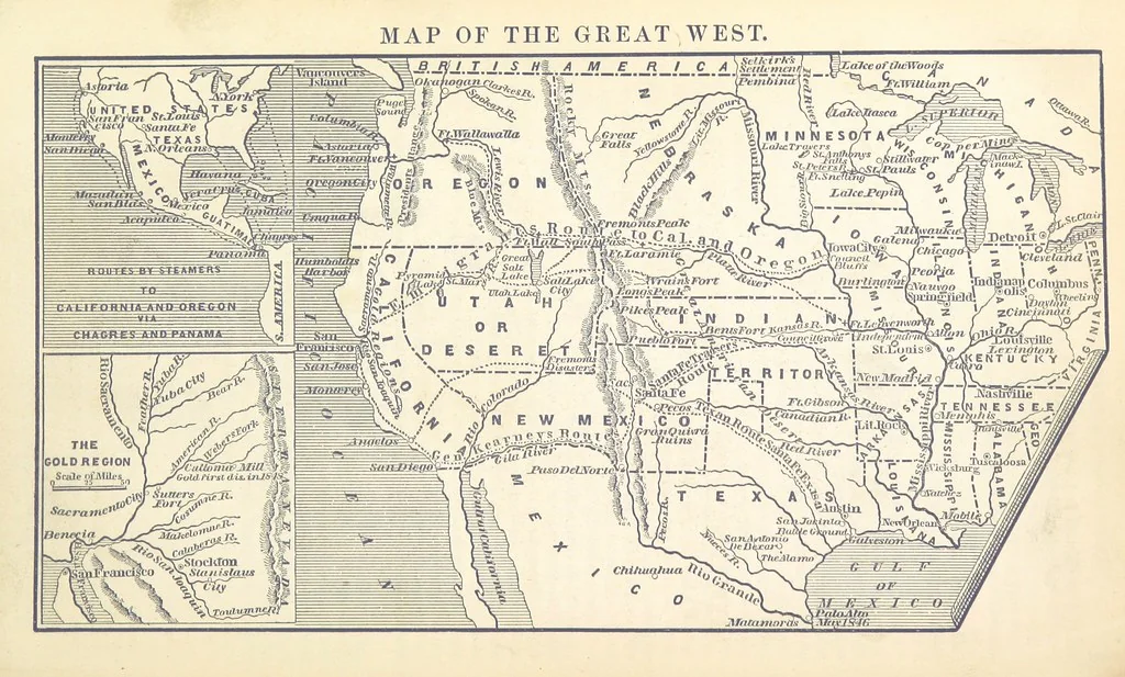 An illustration from Historical Collections of the Great West; containing narrations of the most important ... events in Western History, remarkable individual adventures, sketches of frontier life, descriptions of natural curiosities ... Historical and descriptive sketches of Oregon, New Mexico, Texas, Minnesota, Utah and California, 1851, leaf 200