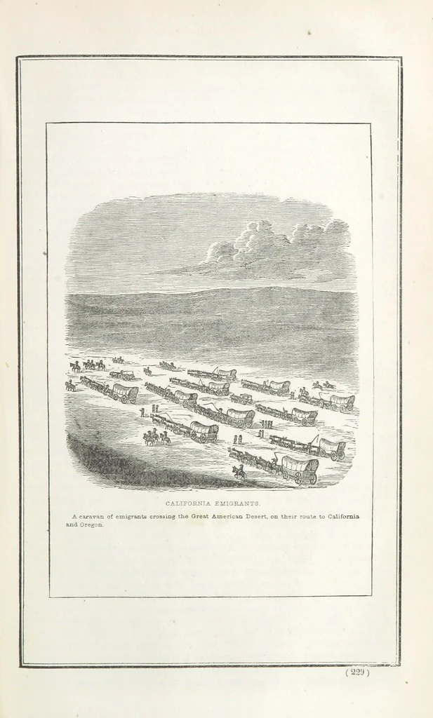 An illustration from Historical Collections of the Great West; containing narrations of the most important ... events in Western History, remarkable individual adventures, sketches of frontier life, descriptions of natural curiosities ... Historical and descriptive sketches of Oregon, New Mexico, Texas, Minnesota, Utah and California, 1851, leaf 231