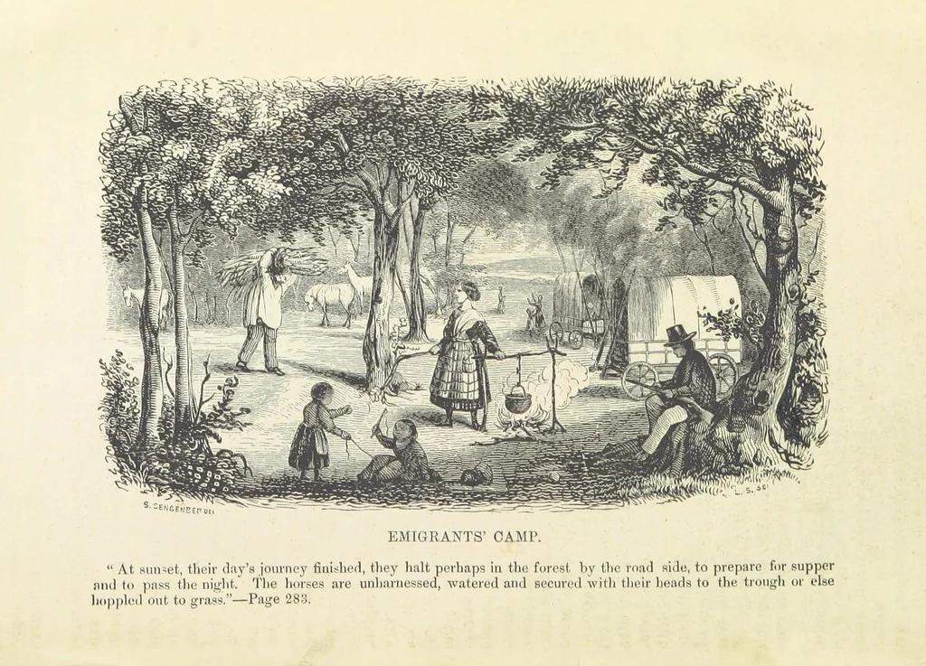 An illustration from Historical Collections of the Great West; containing narrations of the most important ... events in Western History, remarkable individual adventures, sketches of frontier life, descriptions of natural curiosities ... Historical and descriptive sketches of Oregon, New Mexico, Texas, Minnesota, Utah and California, 1851, leaf 285