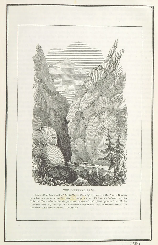 An illustration from Historical Collections of the Great West; containing narrations of the most important ... events in Western History, remarkable individual adventures, sketches of frontier life, descriptions of natural curiosities ... Historical and descriptive sketches of Oregon, New Mexico, Texas, Minnesota, Utah and California, 1851, leaf 345