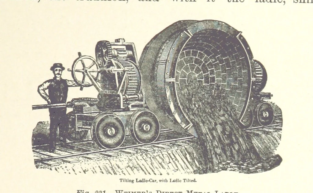 An illustration from The Metallurgy of Steel. Vol. 1, 1890, leaf 385