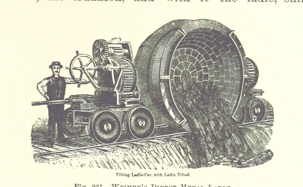 An illustration from The Metallurgy of Steel. ... Second edition ... enlarged. Vol. 1, 1891, leaf 389