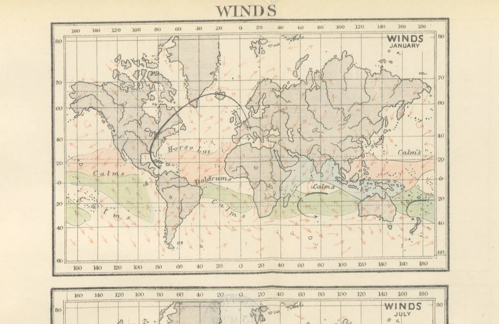 An illustration from A Class-Book of Physical Geography ... New edition, revised and largely rewritten by R. A. Gregory, 1899, leaf 117