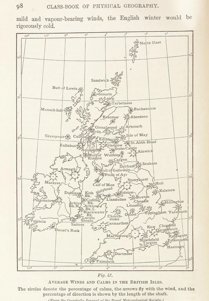 An illustration from A Class-Book of Physical Geography ... New edition, revised and largely rewritten by R. A. Gregory, 1899, leaf 120