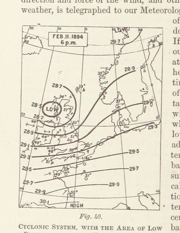 An illustration from A Class-Book of Physical Geography ... New edition, revised and largely rewritten by R. A. Gregory, 1899, leaf 84