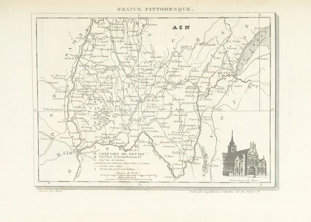 An illustration from France pittoresque, ou description ... des départements et colonies de la France ... pur A. H, 1838, leaf 455