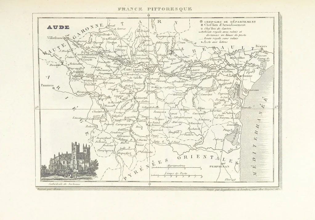 An illustration from France pittoresque, ou description ... des départements et colonies de la France ... pur A. H, 1838, leaf 525
