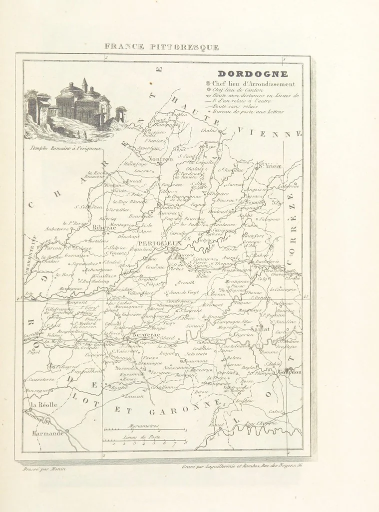 An illustration from France pittoresque, ou description ... des départements et colonies de la France ... pur A. H, 1838, leaf 633