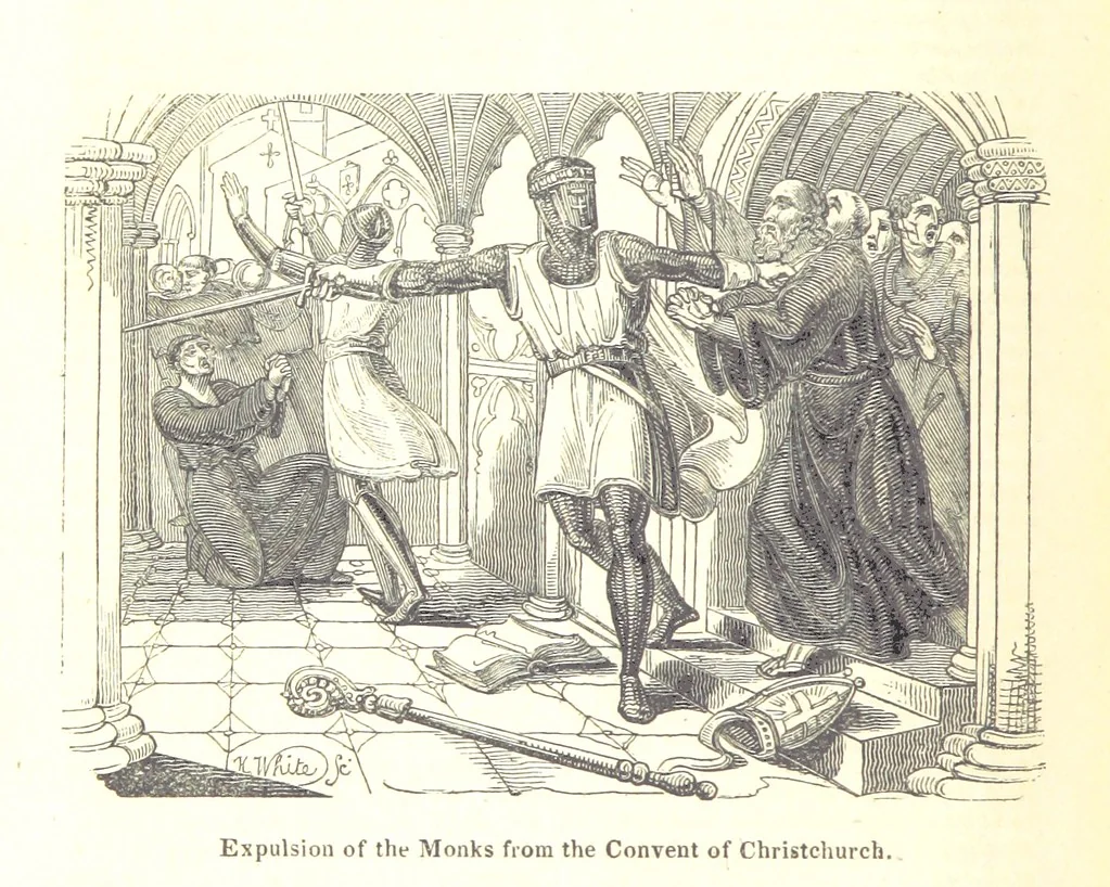 An illustration from The History of England; from the invasion of Julius Caesar to the Revolution in 1688: by D. Hume ... With a continuation, from that period to the death of George the Second, by Tobias Smollett ... and Chronological Records to the coronation of his present Majesty, George the Fourth, by John Burke ... With numerous engravings. (Historical Questions comprising a series of studies upon the most important passages in Dolby's Universal Histories; commencing with Hume and Smollet's History of England. By Robert Horner.), 1825, leaf 298
