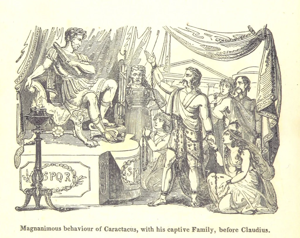 An illustration from The History of England; from the invasion of Julius Caesar to the Revolution in 1688: by D. Hume ... With a continuation, from that period to the death of George the Second, by Tobias Smollett ... and Chronological Records to the coronation of his present Majesty, George the Fourth, by John Burke ... With numerous engravings. (Historical Questions comprising a series of studies upon the most important passages in Dolby's Universal Histories; commencing with Hume and Smollet's History of England. By Robert Horner.), 1825, leaf 36
