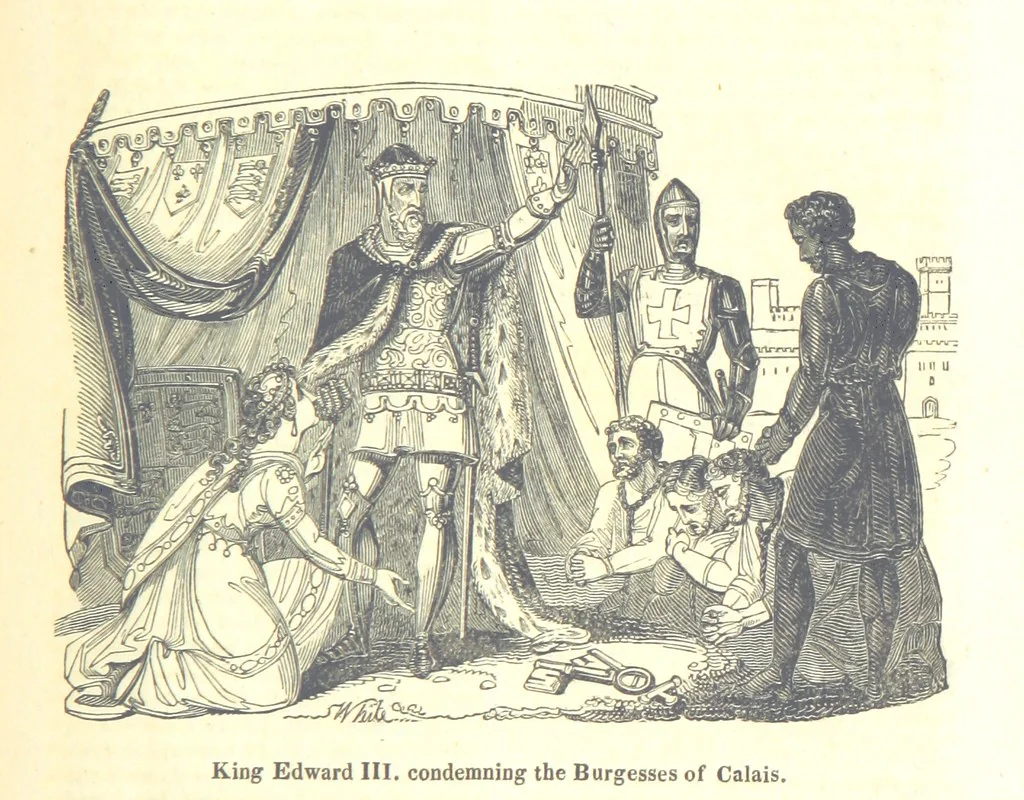 An illustration from The History of England; from the invasion of Julius Caesar to the Revolution in 1688: by D. Hume ... With a continuation, from that period to the death of George the Second, by Tobias Smollett ... and Chronological Records to the coronation of his present Majesty, George the Fourth, by John Burke ... With numerous engravings. (Historical Questions comprising a series of studies upon the most important passages in Dolby's Universal Histories; commencing with Hume and Smollet's History of England. By Robert Horner.), 1825, leaf 481