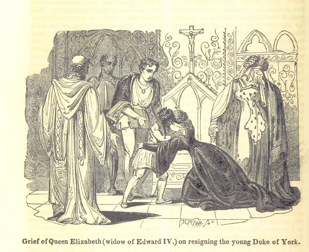 An illustration from The History of England; from the invasion of Julius Caesar to the Revolution in 1688: by D. Hume ... With a continuation, from that period to the death of George the Second, by Tobias Smollett ... and Chronological Records to the coronation of his present Majesty, George the Fourth, by John Burke ... With numerous engravings. (Historical Questions comprising a series of studies upon the most important passages in Dolby's Universal Histories; commencing with Hume and Smollet's History of England. By Robert Horner.), 1825, leaf 78