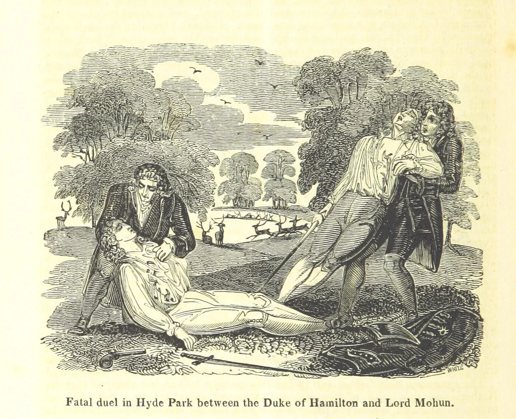 An illustration from The History of England; from the invasion of Julius Caesar to the Revolution in 1688: by D. Hume ... With a continuation, from that period to the death of George the Second, by Tobias Smollett ... and Chronological Records to the coronation of his present Majesty, George the Fourth, by John Burke ... With numerous engravings. (Historical Questions comprising a series of studies upon the most important passages in Dolby's Universal Histories; commencing with Hume and Smollet's History of England. By Robert Horner.), 1825, leaf 504