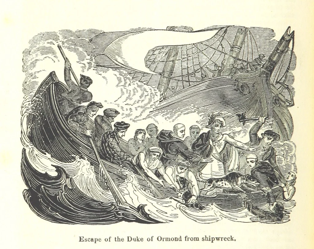 An illustration from The History of England; from the invasion of Julius Caesar to the Revolution in 1688: by D. Hume ... With a continuation, from that period to the death of George the Second, by Tobias Smollett ... and Chronological Records to the coronation of his present Majesty, George the Fourth, by John Burke ... With numerous engravings. (Historical Questions comprising a series of studies upon the most important passages in Dolby's Universal Histories; commencing with Hume and Smollet's History of England. By Robert Horner.), 1825, leaf 88