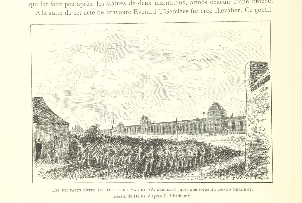 An illustration from Bruxelles à travers les àges. (Troisième volume ... par H. Hymans, P. Hymans.), 1882, leaf 84