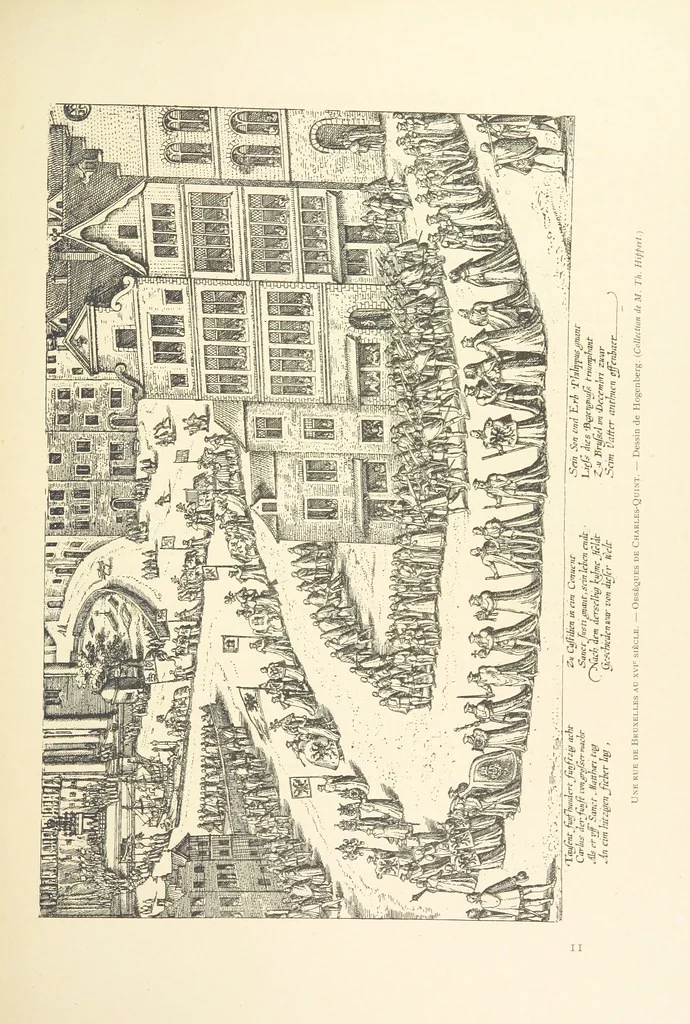 An illustration from Bruxelles à travers les àges. (Troisième volume ... par H. Hymans, P. Hymans.), 1882, leaf 99