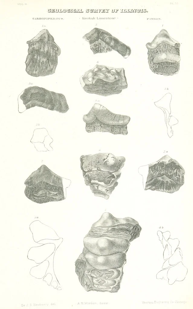 An illustration from Geological Survey of Illinois. A. H. Worthen, Director, 1866, leaf 533