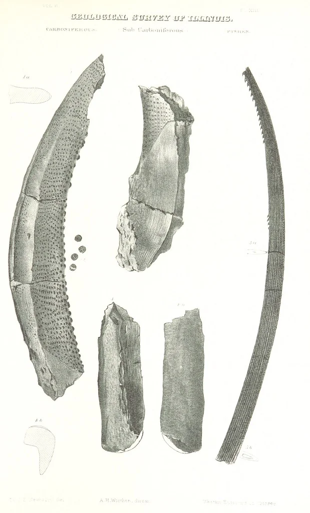 An illustration from Geological Survey of Illinois. A. H. Worthen, Director, 1866, leaf 561