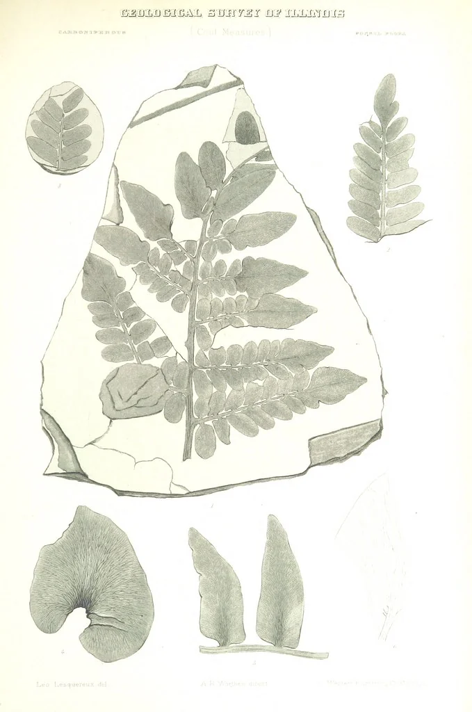 An illustration from Geological Survey of Illinois. A. H. Worthen, Director, 1866, leaf 561