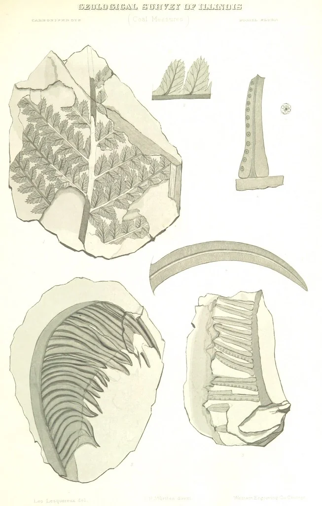An illustration from Geological Survey of Illinois. A. H. Worthen, Director, 1866, leaf 577