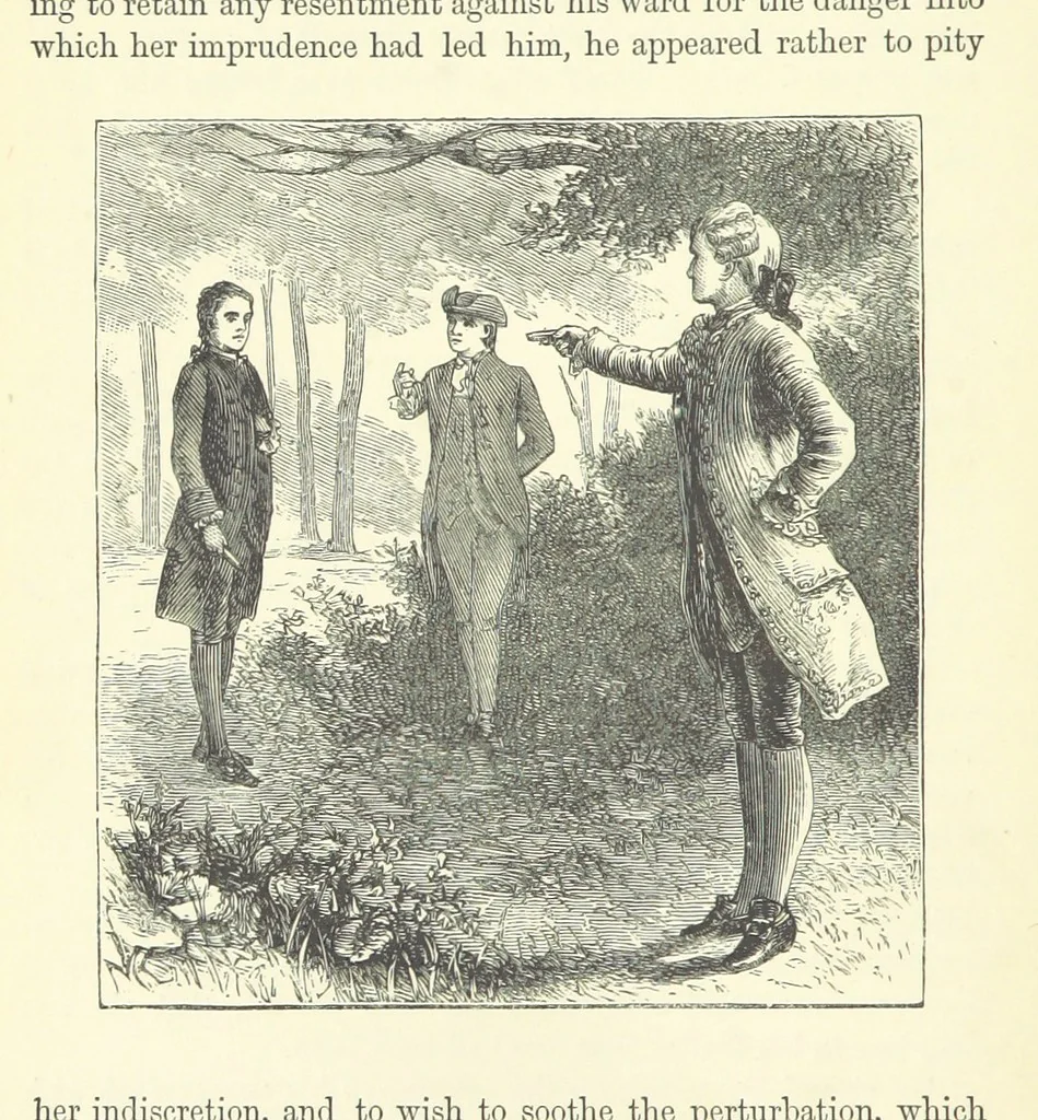 An illustration from A Simple Story ... With illustrations, etc. [With a memoir, by B, 1885, leaf 108