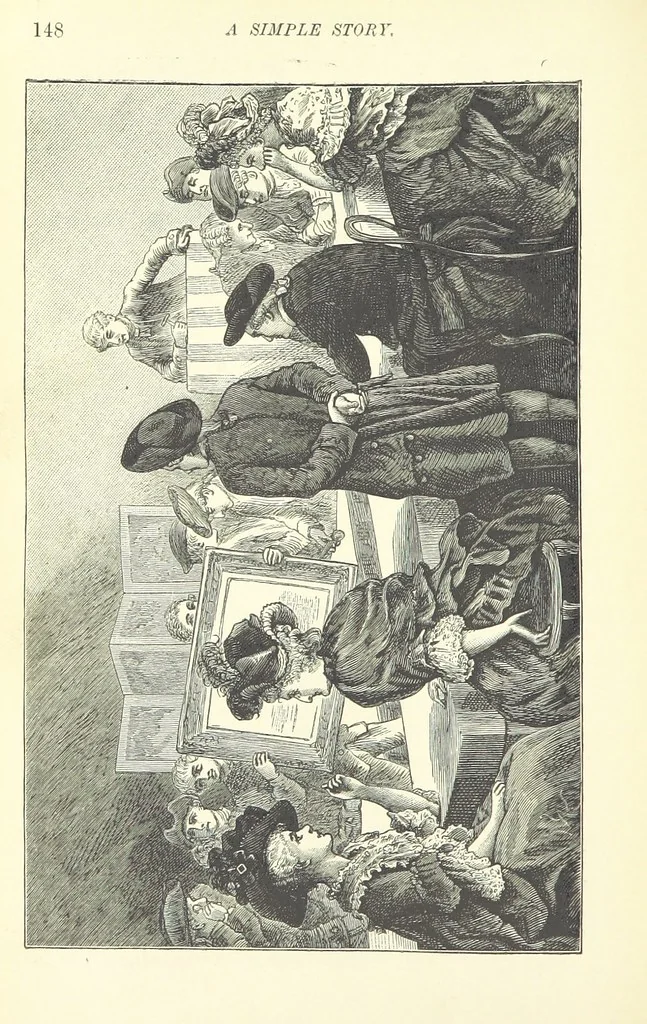 An illustration from A Simple Story ... With illustrations, etc. [With a memoir, by B, 1885, leaf 172