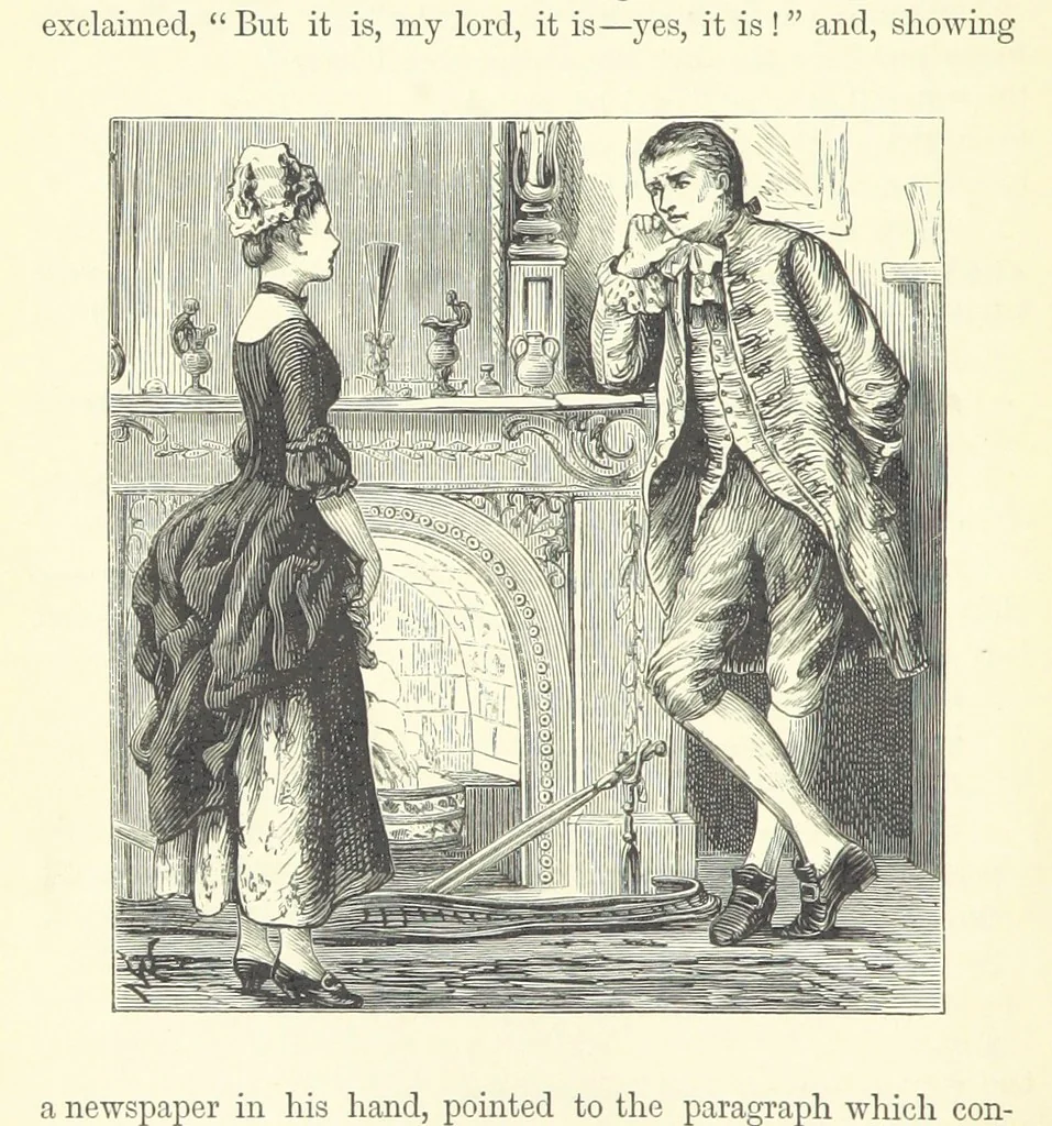 An illustration from A Simple Story ... With illustrations, etc. [With a memoir, by B, 1885, leaf 184