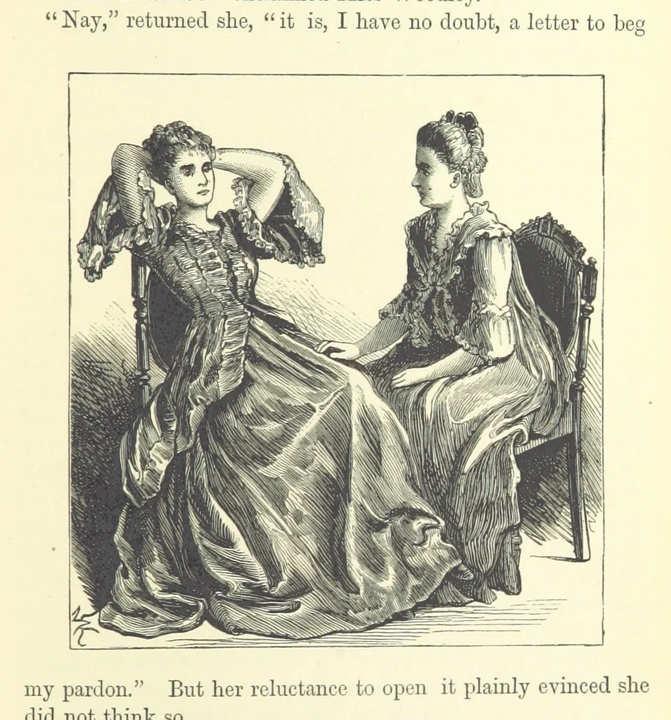 An illustration from A Simple Story ... With illustrations, etc. [With a memoir, by B, 1885, leaf 201