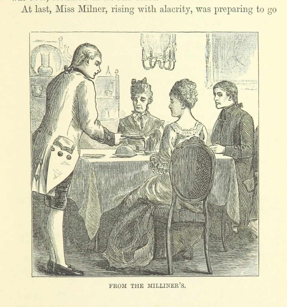 An illustration from A Simple Story ... With illustrations, etc. [With a memoir, by B, 1885, leaf 55