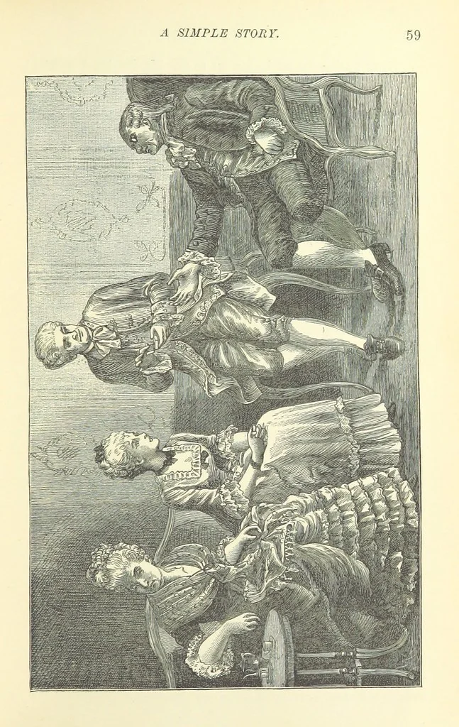 An illustration from A Simple Story ... With illustrations, etc. [With a memoir, by B, 1885, leaf 83
