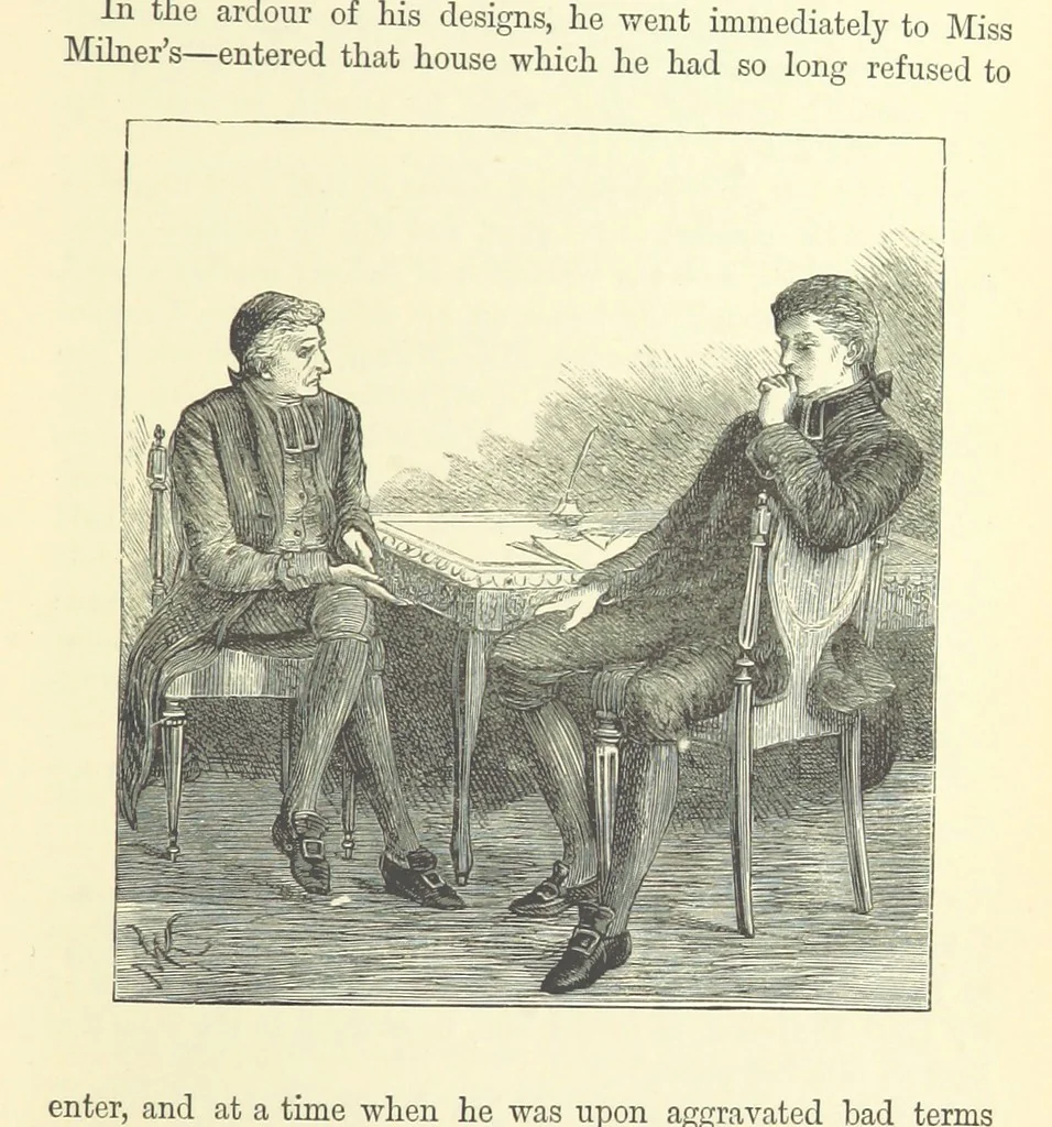 An illustration from A Simple Story ... With illustrations, etc. [With a memoir, by B, 1885, leaf 93