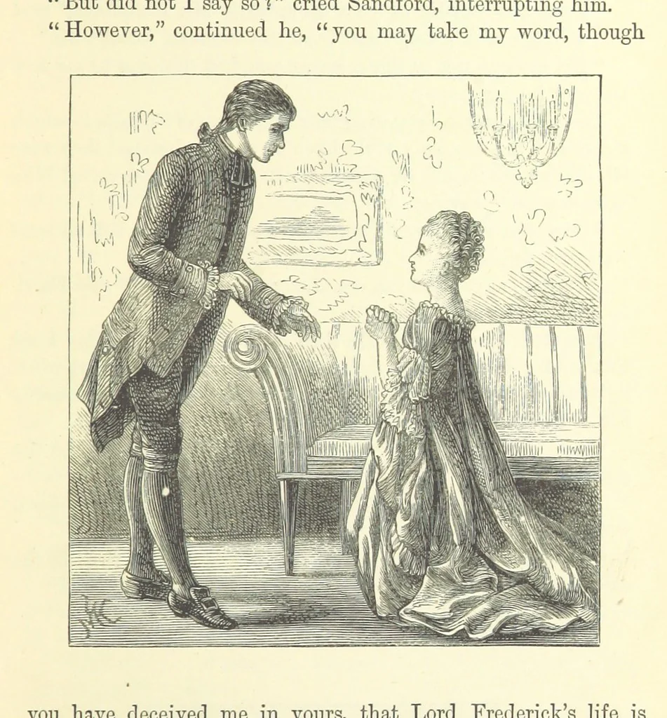 An illustration from A Simple Story ... With illustrations, etc. [With a memoir, by B, 1885, leaf 97
