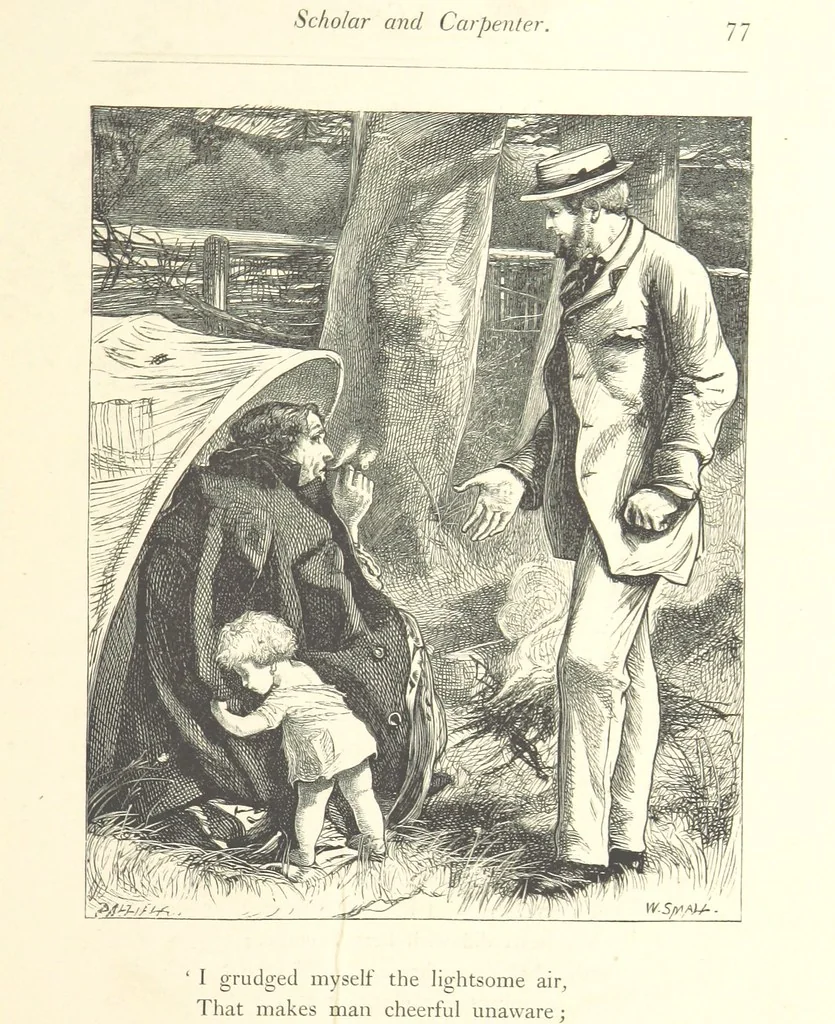 An illustration from Poems ... With illustrations by G. J. Pinwell, E. J. Poynter, ... engraved by the Brothers Dalziel, 1867, leaf 101