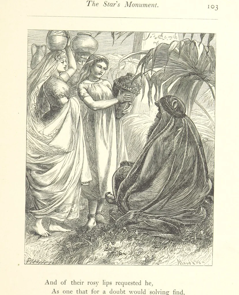An illustration from Poems ... With illustrations by G. J. Pinwell, E. J. Poynter, ... engraved by the Brothers Dalziel, 1867, leaf 127
