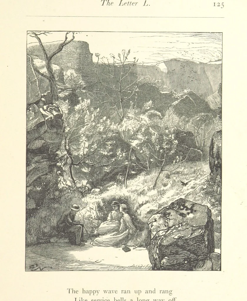 An illustration from Poems ... With illustrations by G. J. Pinwell, E. J. Poynter, ... engraved by the Brothers Dalziel, 1867, leaf 149