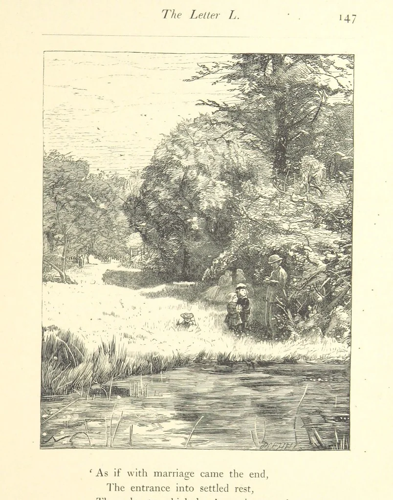 An illustration from Poems ... With illustrations by G. J. Pinwell, E. J. Poynter, ... engraved by the Brothers Dalziel, 1867, leaf 171