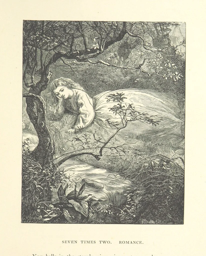 An illustration from Poems ... With illustrations by G. J. Pinwell, E. J. Poynter, ... engraved by the Brothers Dalziel, 1867, leaf 211