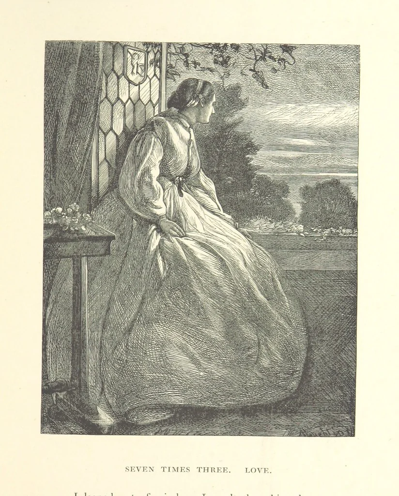 An illustration from Poems ... With illustrations by G. J. Pinwell, E. J. Poynter, ... engraved by the Brothers Dalziel, 1867, leaf 213