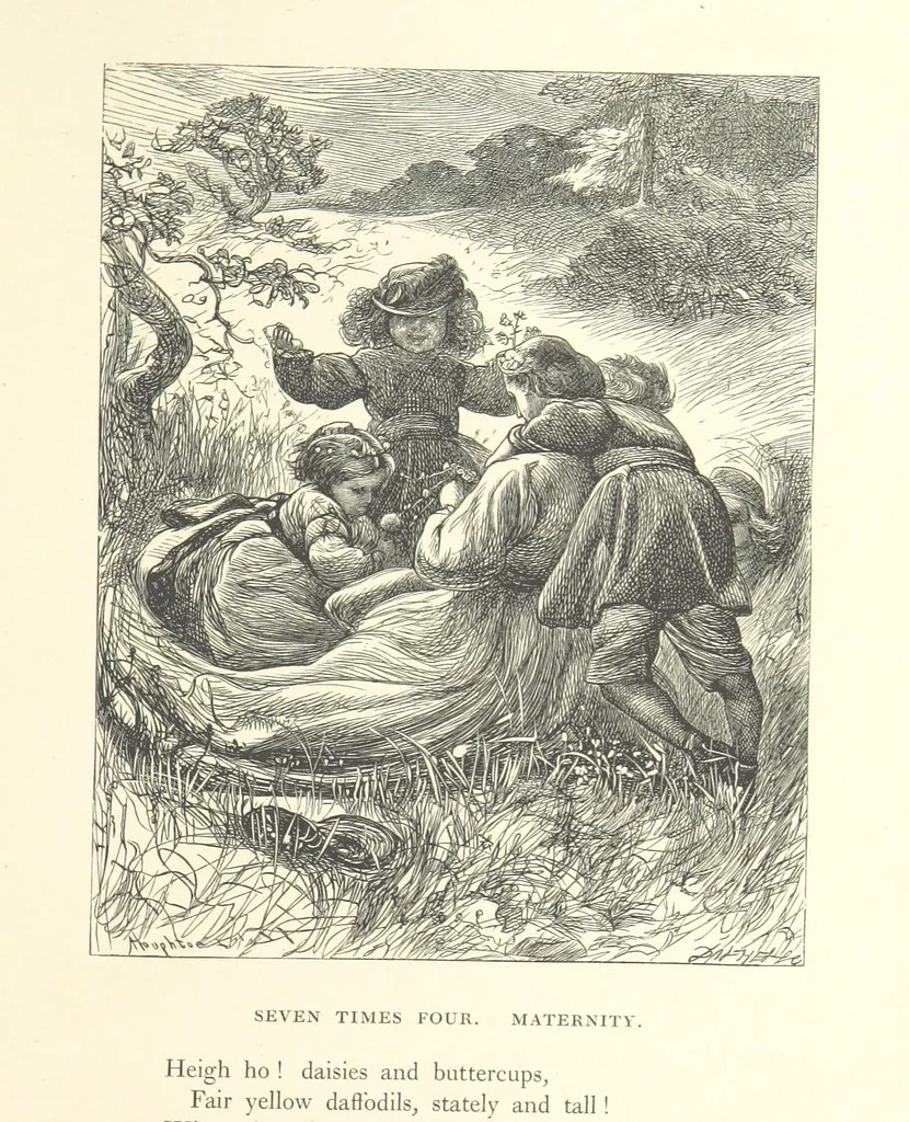 An illustration from Poems ... With illustrations by G. J. Pinwell, E. J. Poynter, ... engraved by the Brothers Dalziel, 1867, leaf 215